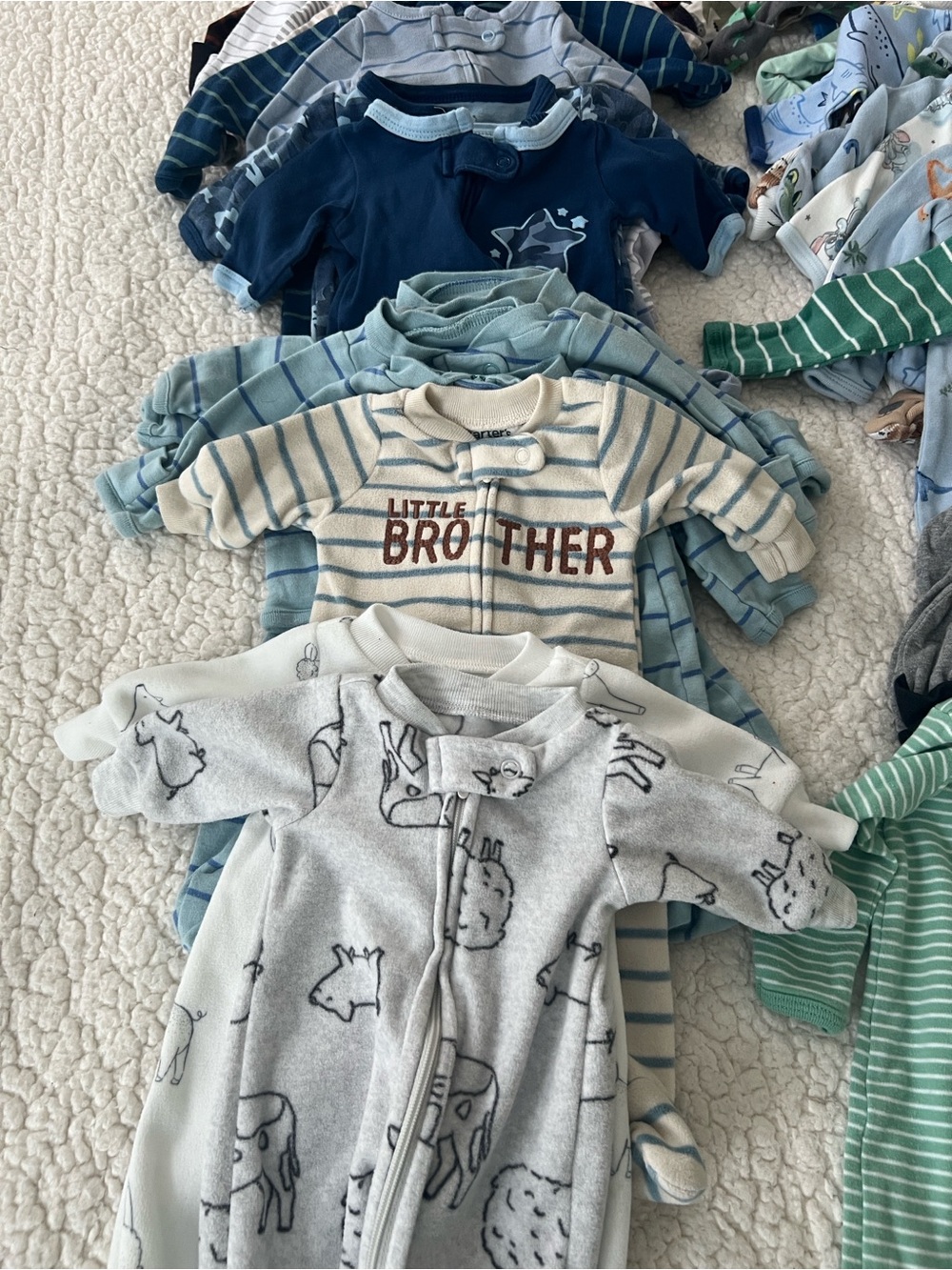 Preemie Boy’s Long Sleeve Footed One-Piece Bodysuits Carters Disney Gerber 36 pc